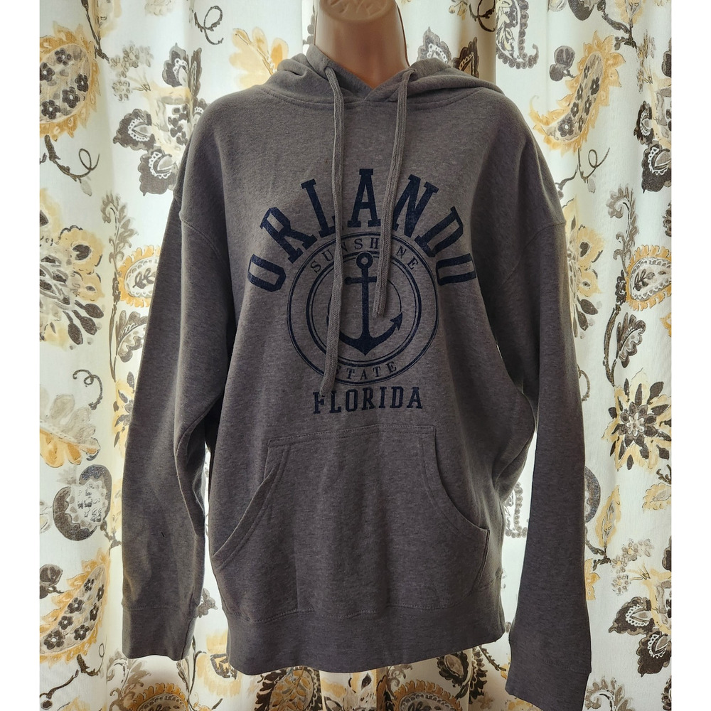Orlando Florida Hoodie Sweatshirt Size Medium Gray Pullover Street Wear
